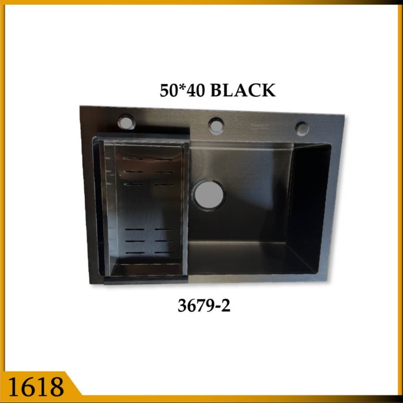 KITCHEN SINK HAND MADE 50*40 BLK (1618)
